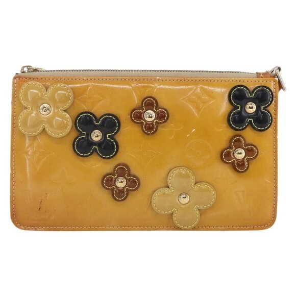 LOUIS VUITTON Monogram Vernis Lexington Pouch Flower Beige M92246 LV Auth BA7381 - Picture 2 of 16